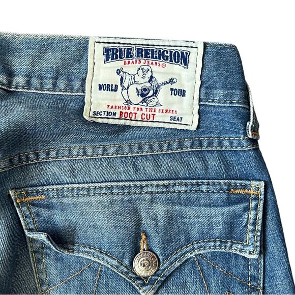 True Religion Bootcut Back Flap Pocket Blue Jeans Size 30 - Picture 6 of 11